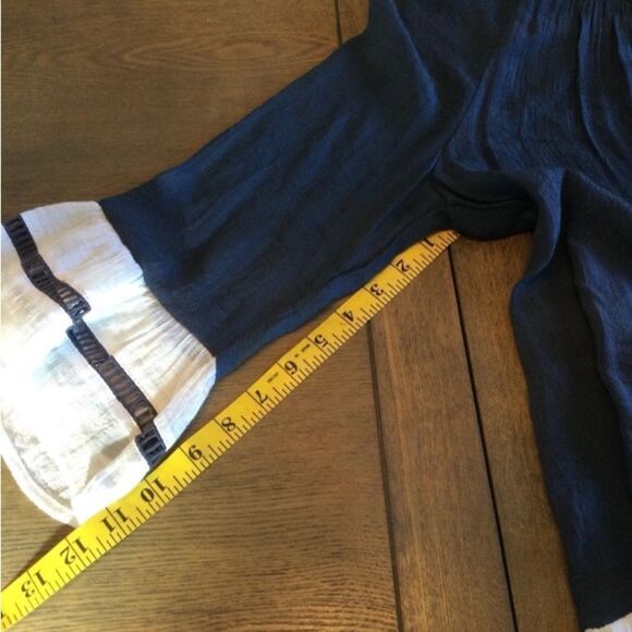 Indigo Soul Tunic Blouse Women’s Size Large Color Navy White 3/4 Sleeve - Picture 8 of 13